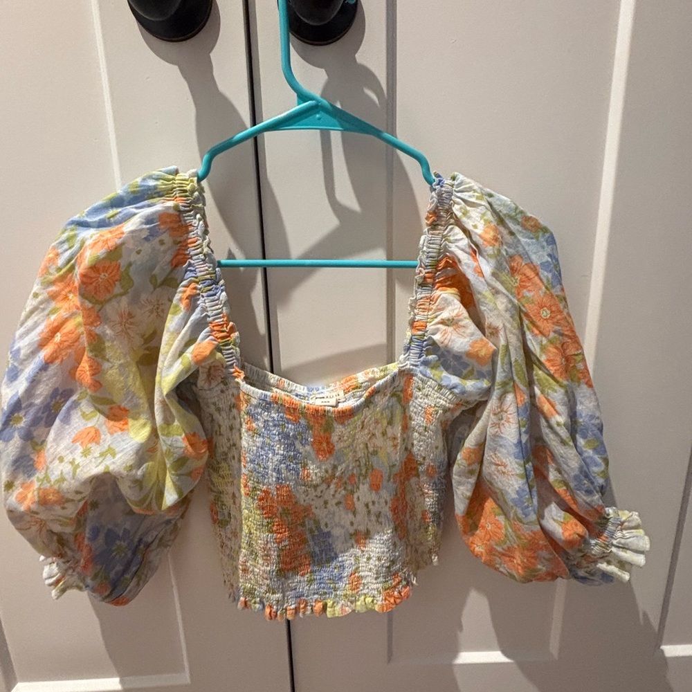 Billabong Multicolor Floral Puff Sleeve Blouse